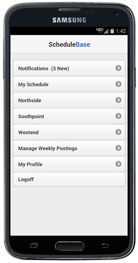 Online Employee Scheduling on a Mobile Phone